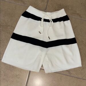 White and Black drawstring Shorts nwot